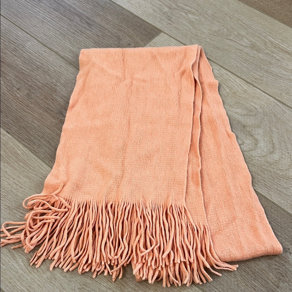 Peach Fringe Scarf